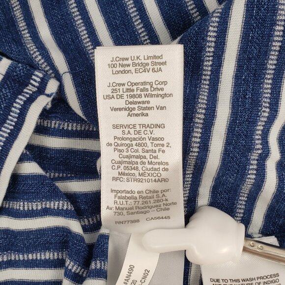 Madewell XXS Blue White Stripe Womens T-shirt Top Summer Spring Buttons - Picture 7 of 13